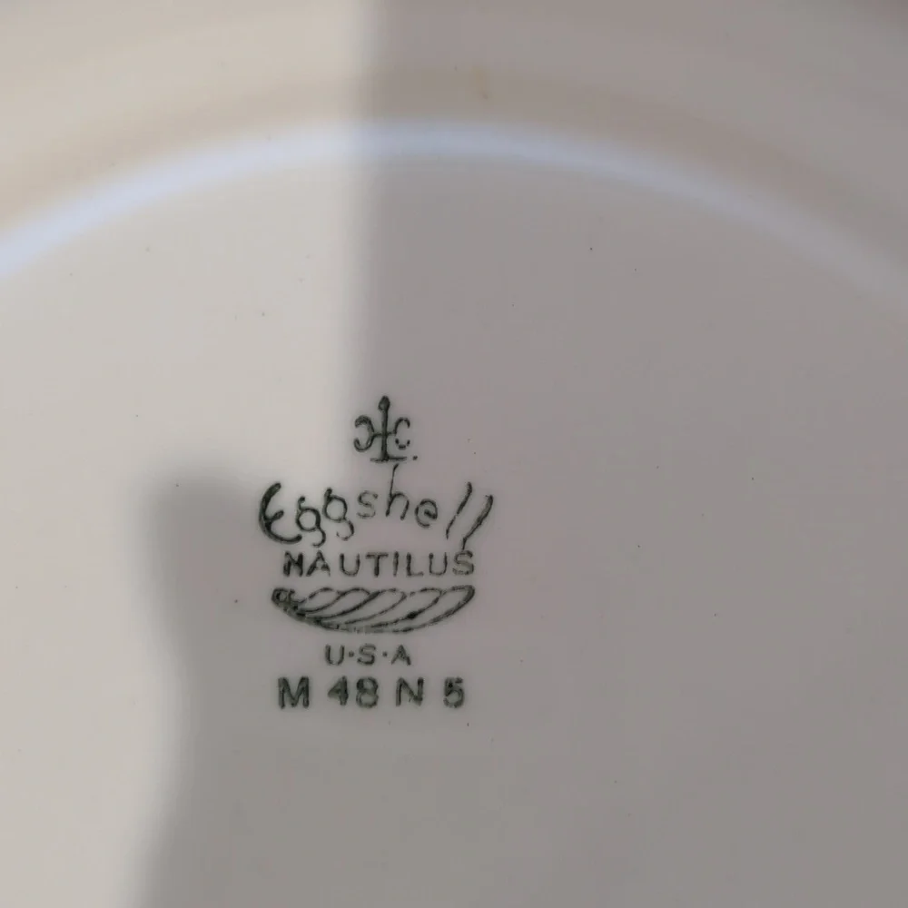 4 Vintage Homer Laughlin Eggshell Nautilus Ferndale China Dinner Plates 10